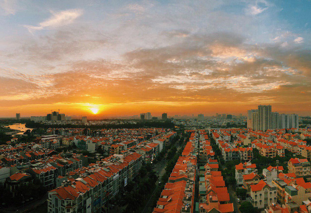 Sunset from District 7 Balcony, Saigon, Vietnam.